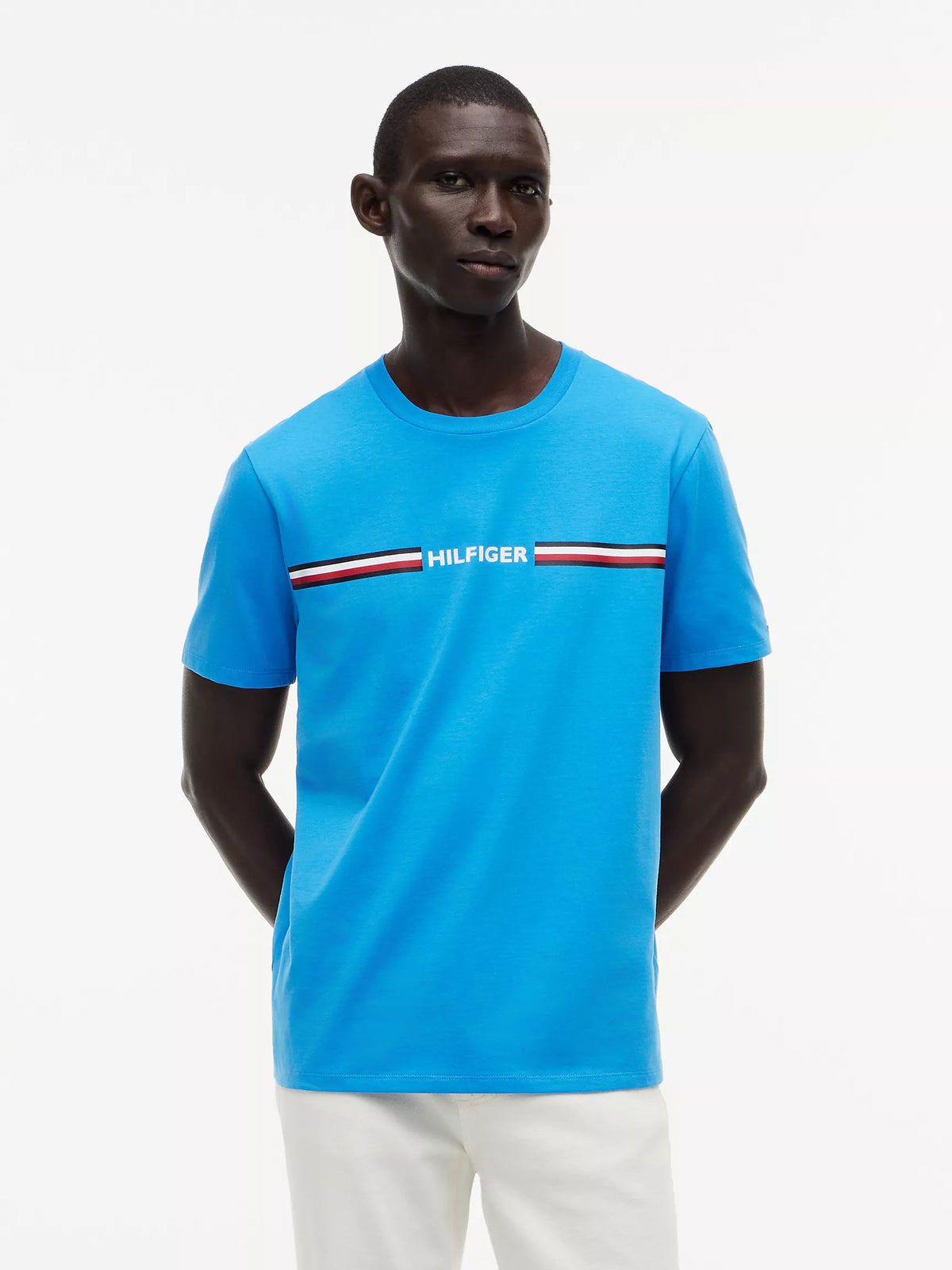 Hilfiger Signature Stripe Logo T-Shirt Deep Sky Blue