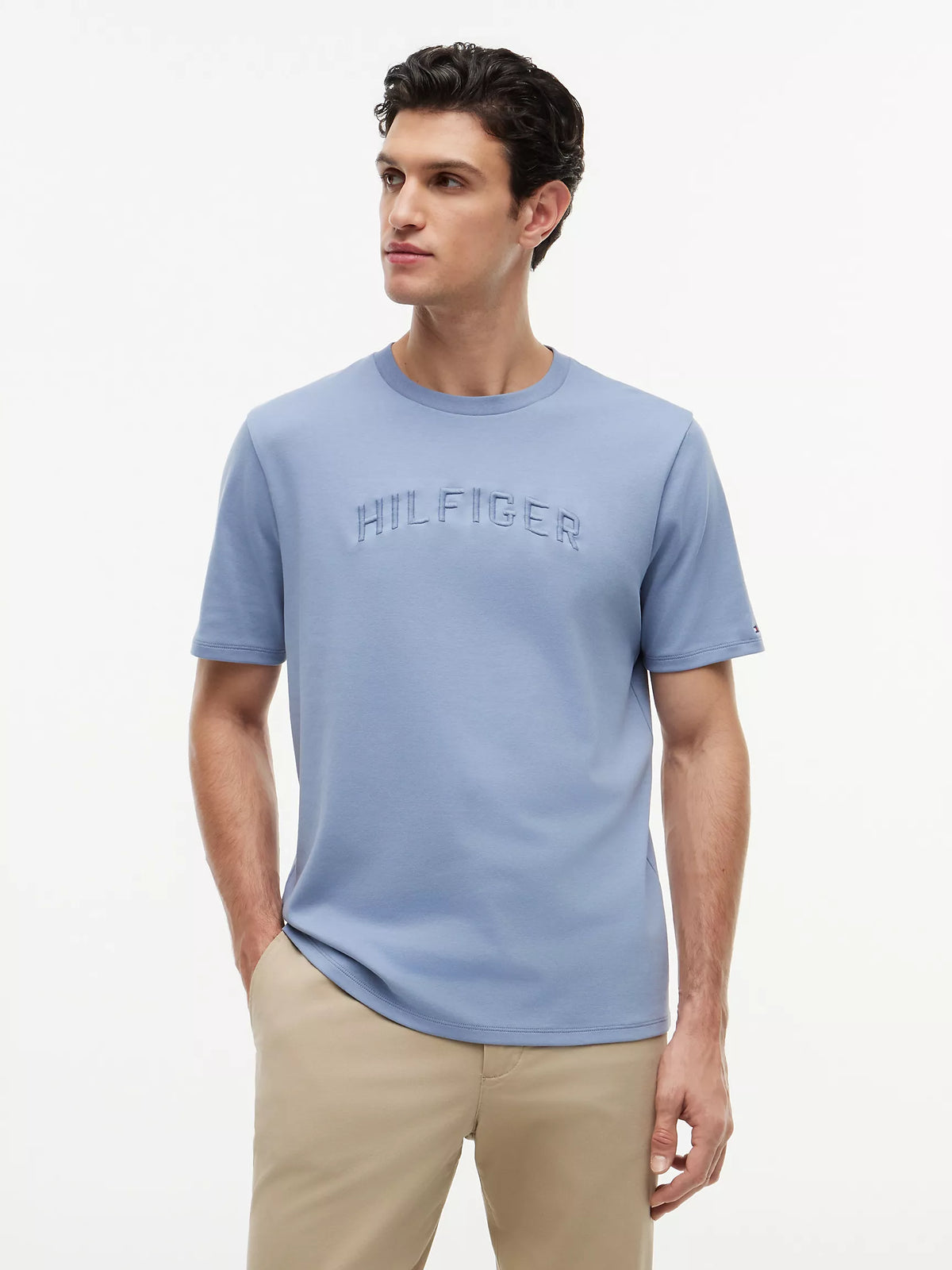 Hilfiger Embroidered Arch Logo T-Shirt Brisk Blue