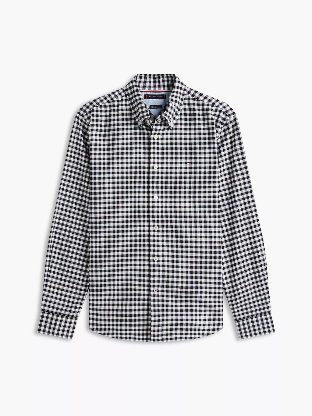 Tommy Regular Fit Gingham Oxford Shirt Black/Optic White