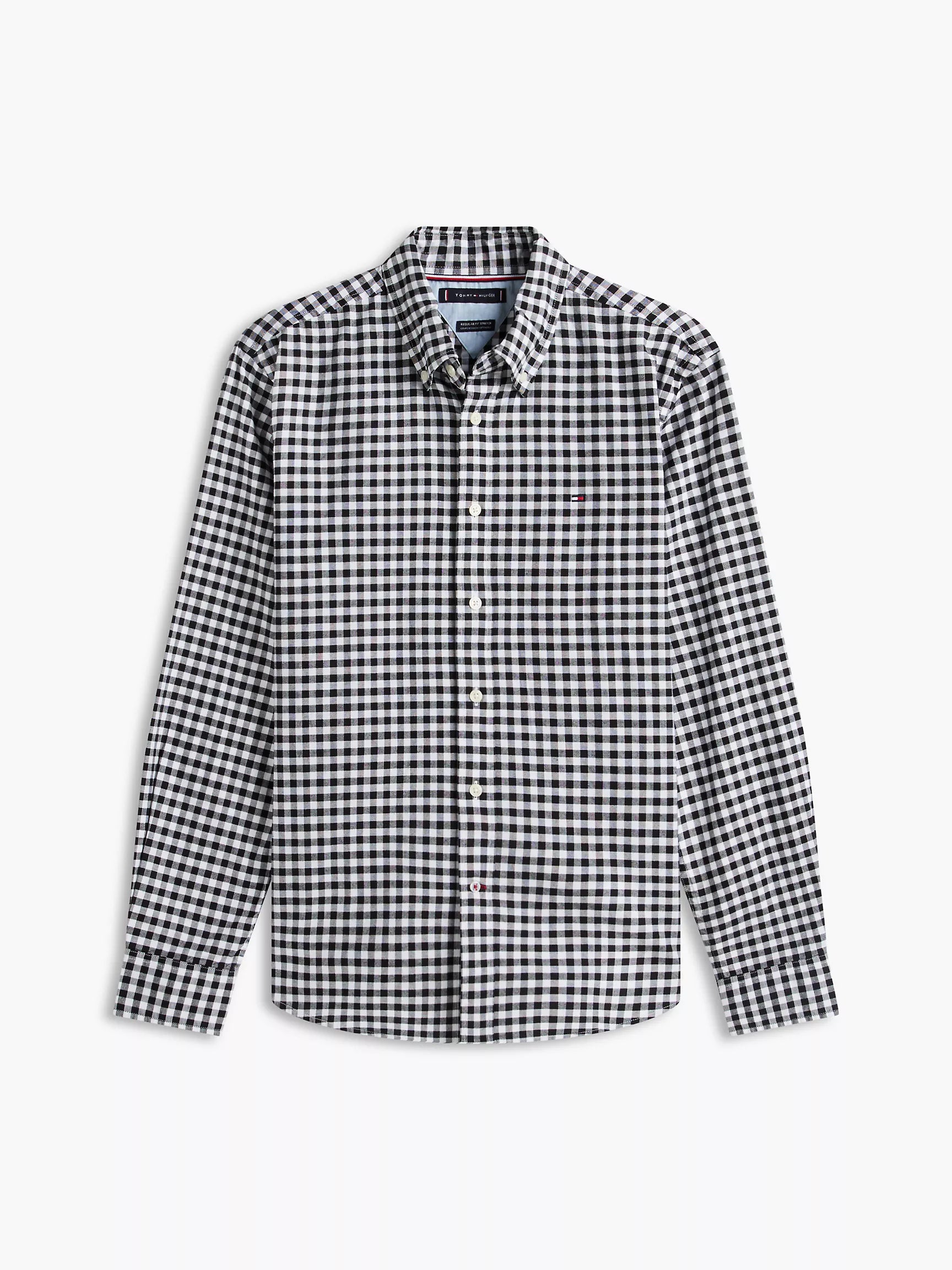 Tommy Regular Fit Gingham Oxford Shirt Black/Optic White