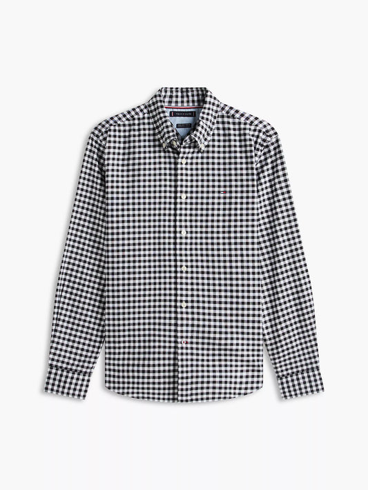 Tommy Regular Fit Gingham Oxford Shirt Black/Optic White