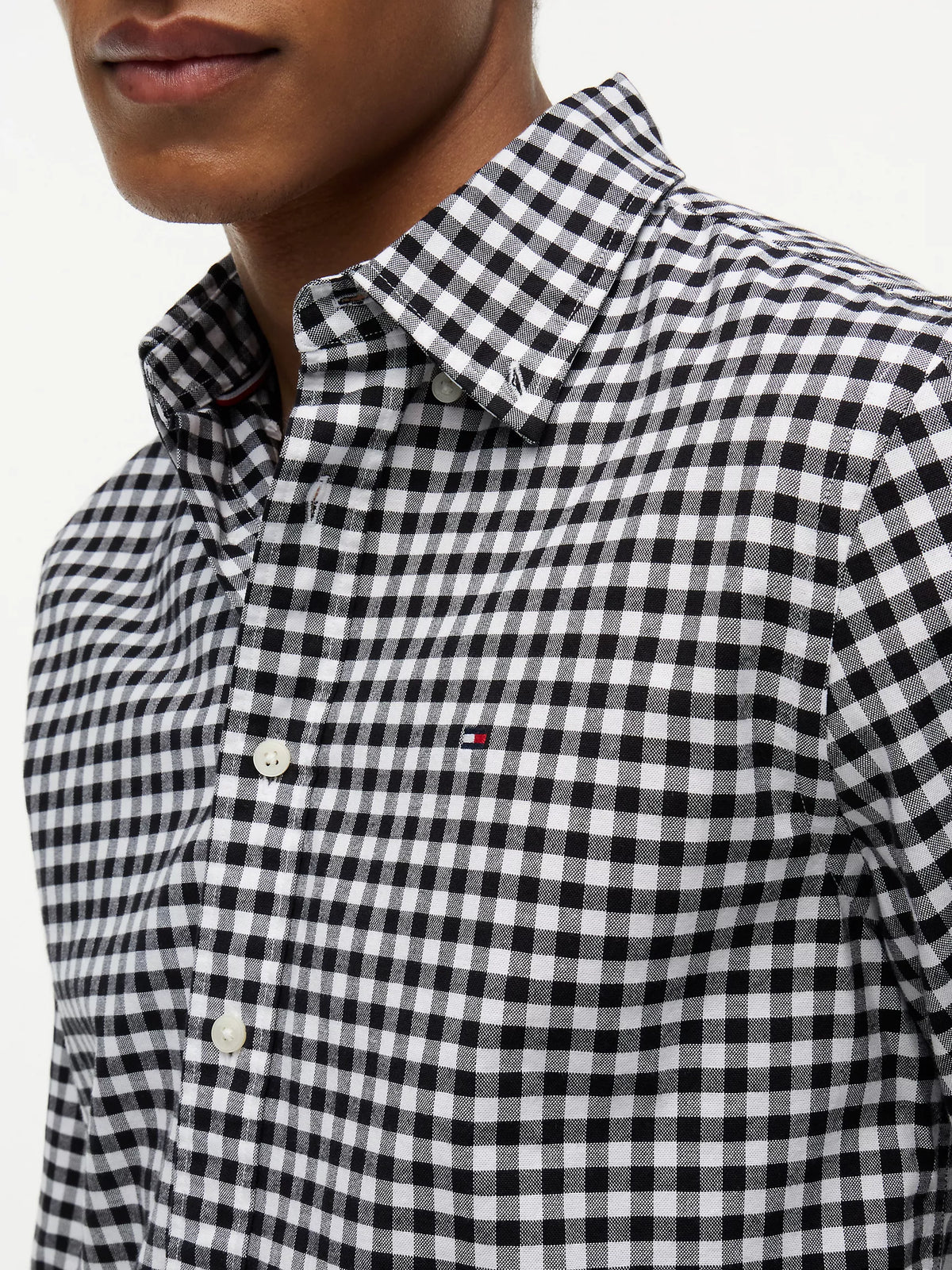 Tommy Regular Fit Gingham Oxford Shirt Black/Optic White