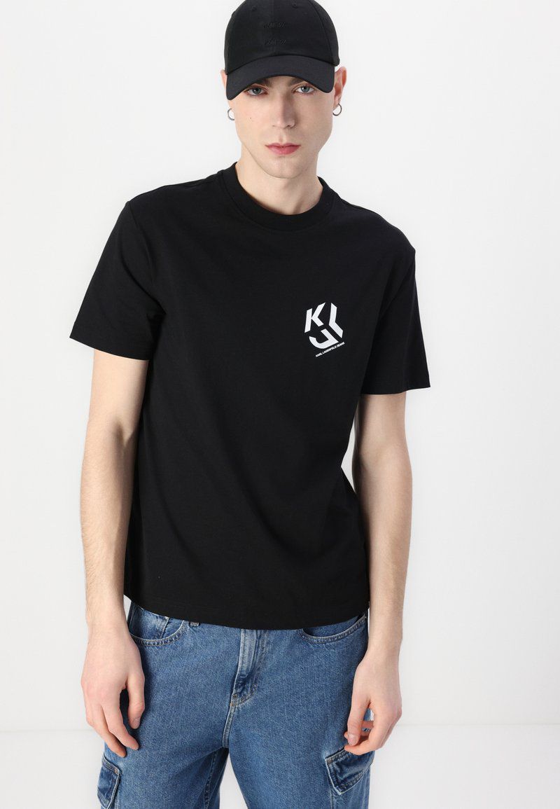 Karl Lagerfeld Jeans MONOGRAM - Print T-shirt - black