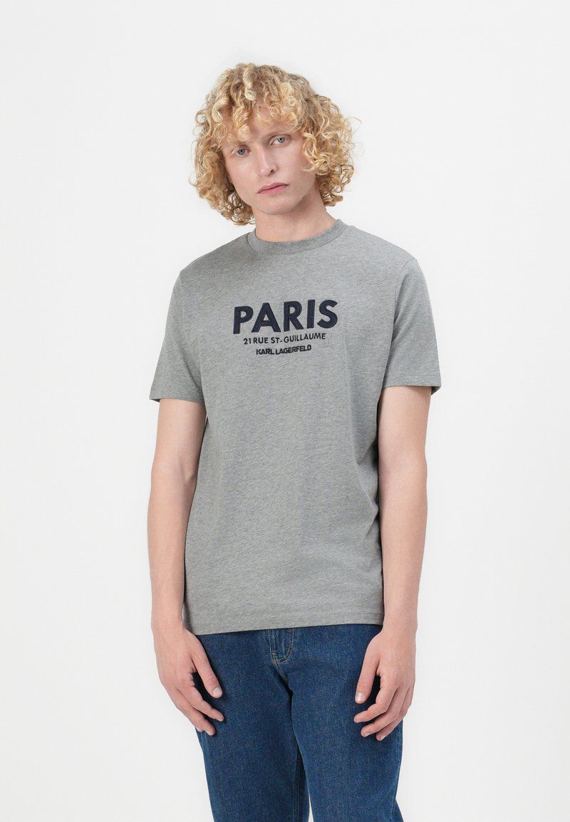 KARL LAGERFELD CREW NECK - Print T-shirt - dark grey
