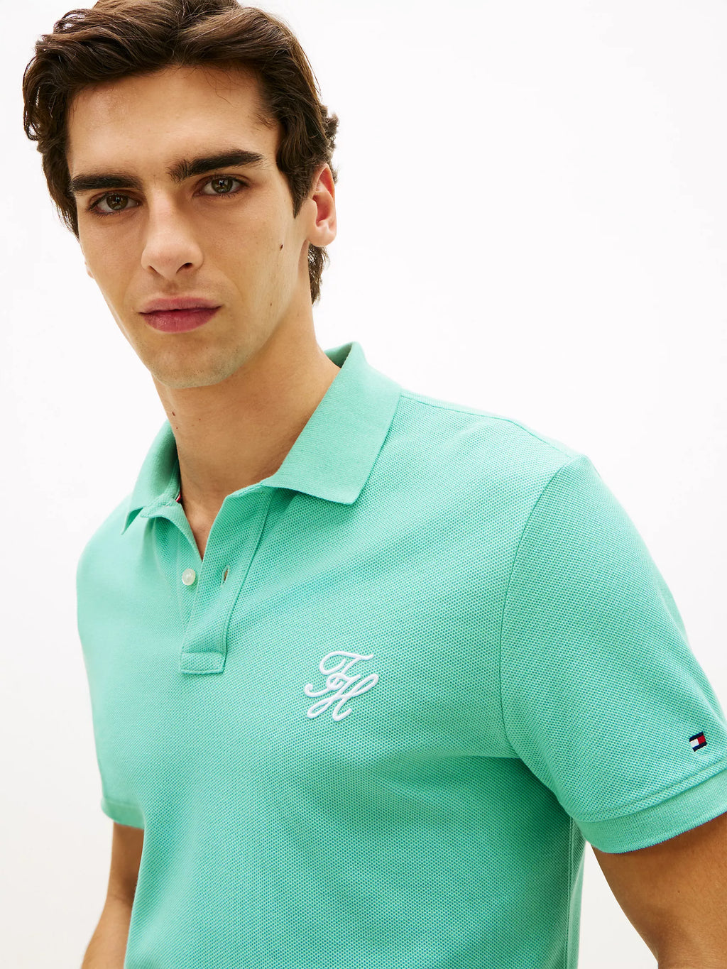 Tommy Hilfiger - Arctic Aqua Regular Fit Script Monogram Pique Polo