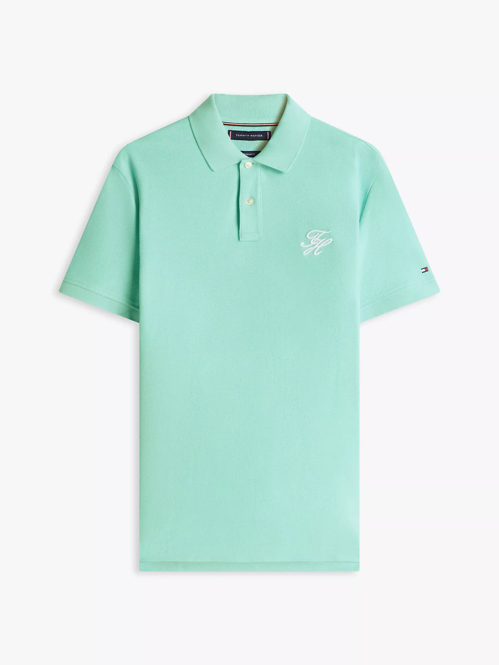 Tommy Hilfiger - Arctic Aqua Regular Fit Script Monogram Pique Polo
