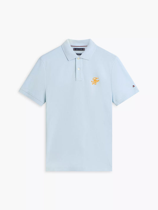 Tommy Hilfiger - Keepsake Blue Regular Fit Script Monogram Pique Polo