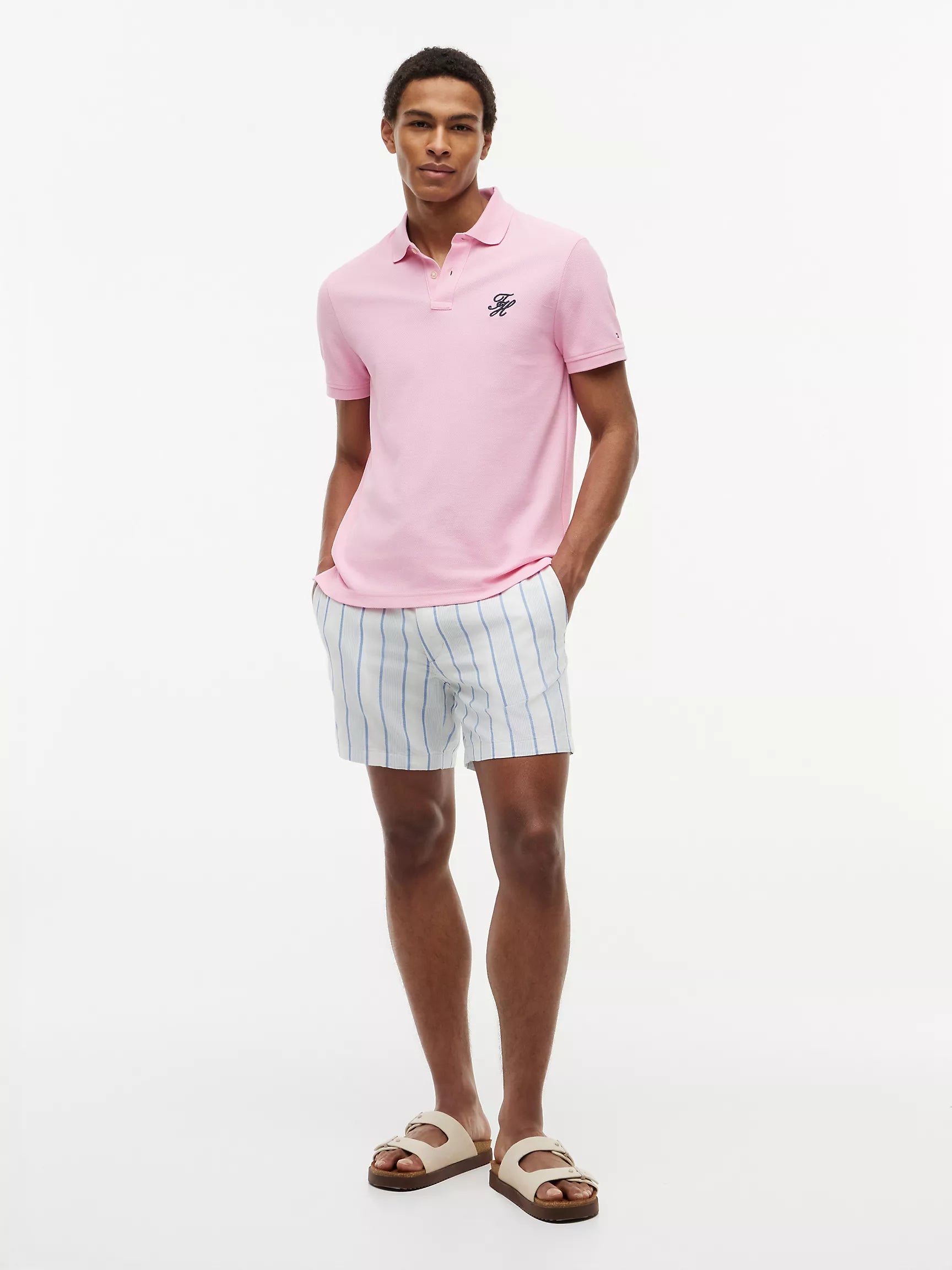 Tommy Hilfiger - Classic Pink Regular Fit Script Monogram Pique Polo