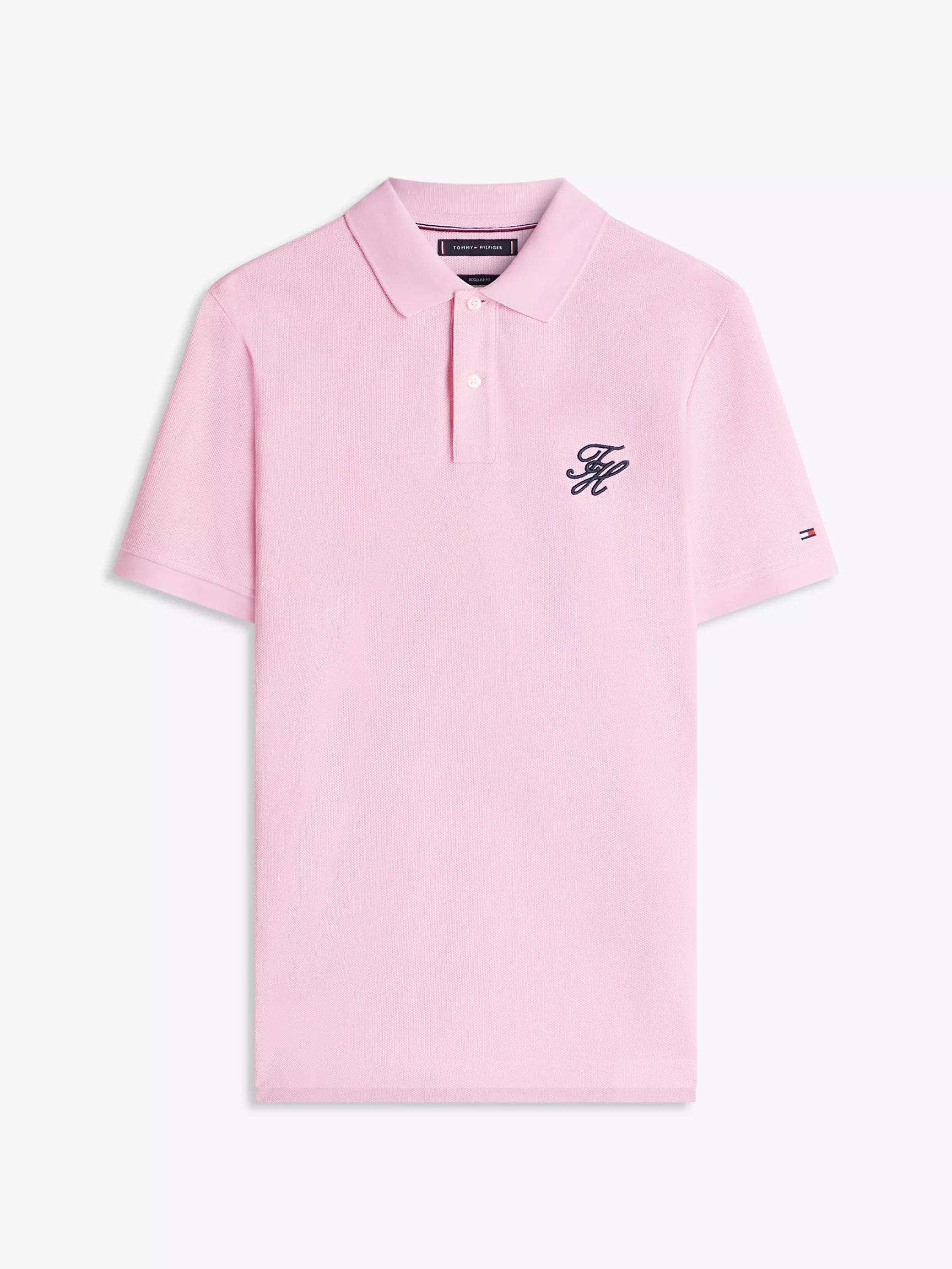 Tommy Hilfiger - Classic Pink Regular Fit Script Monogram Pique Polo