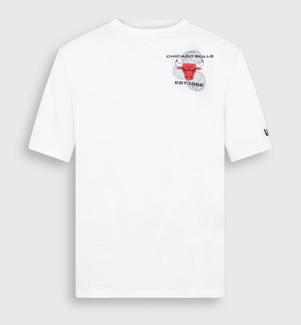 New Era Chicago Bulls NBA Basketball Graphic White Oversized T-Shirt