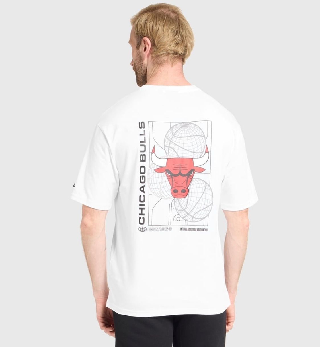 New Era Chicago Bulls NBA Basketball Graphic White Oversized T-Shirt