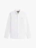 Tommy Hilfiger - Optic White Regular Fit Linen-Blend Shirt