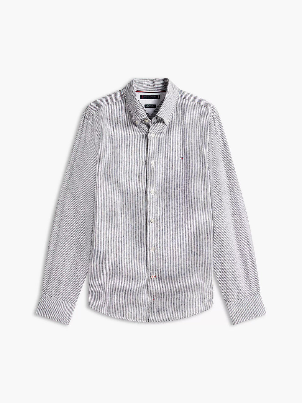 Tommy Hilfiger - Pitch Blue Regular Fit Striped Linen-Blend Shirt