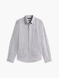 Tommy Hilfiger - Pitch Blue Regular Fit Striped Linen-Blend Shirt
