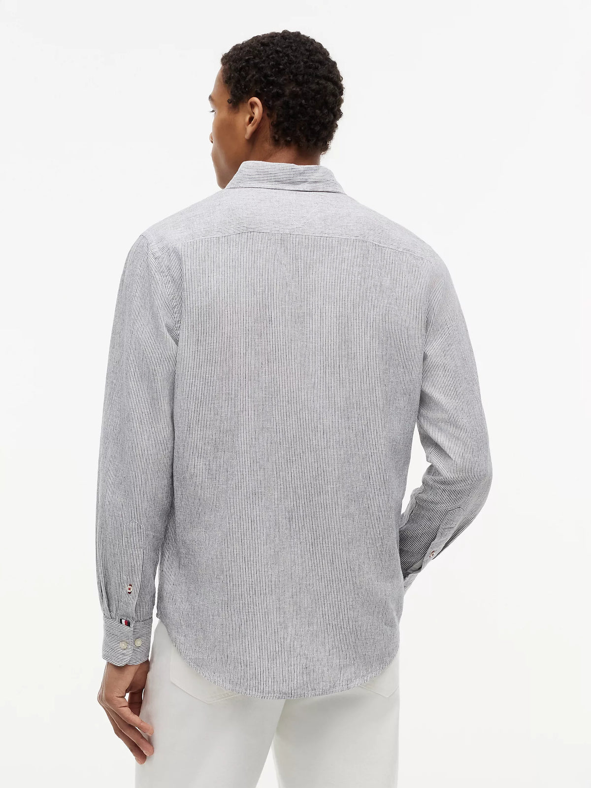 Tommy Hilfiger - Pitch Blue Regular Fit Striped Linen-Blend Shirt