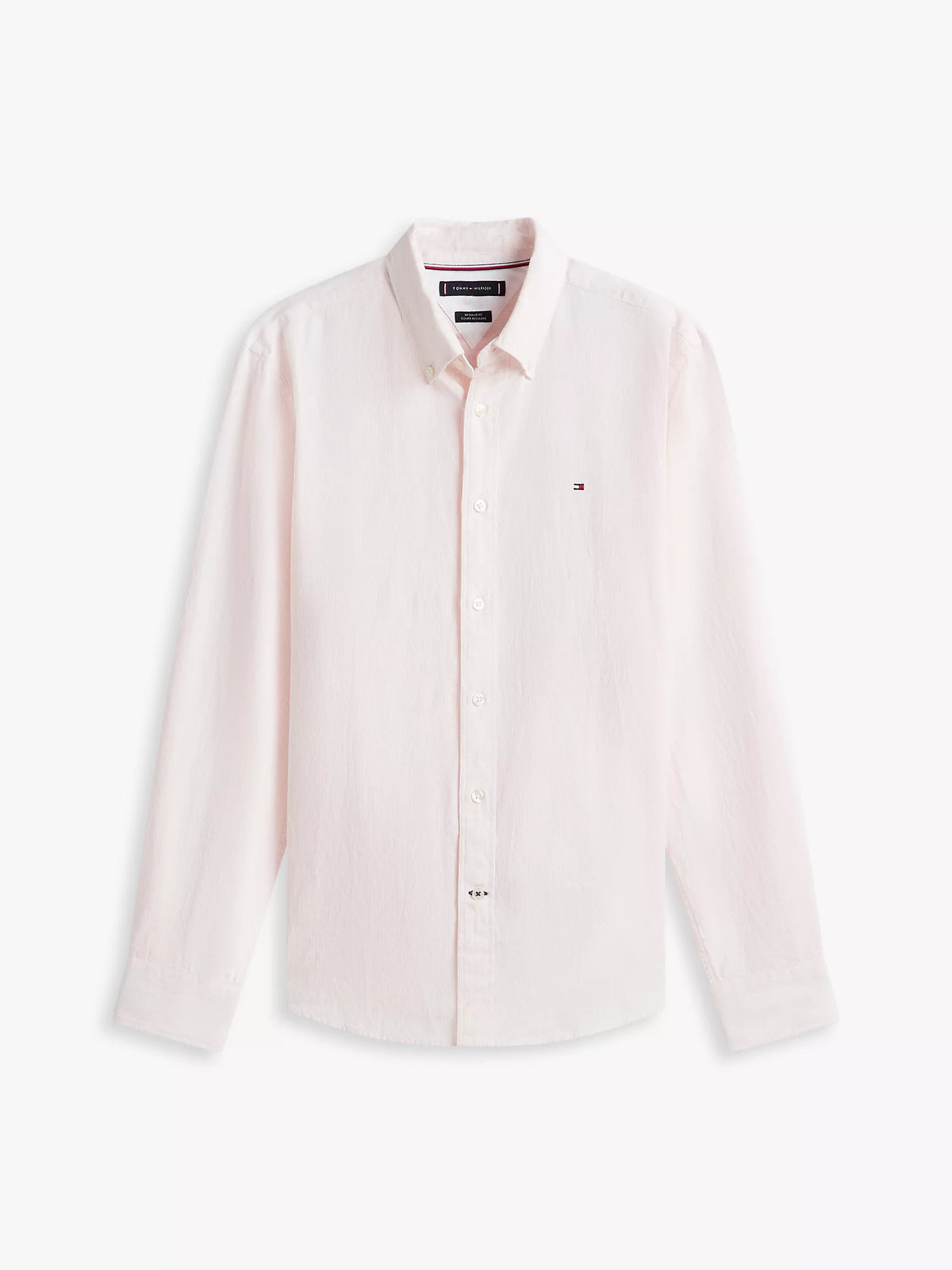 Tommy Hilfiger - Pink Shade Regular Fit Striped Linen-Blend Shirt
