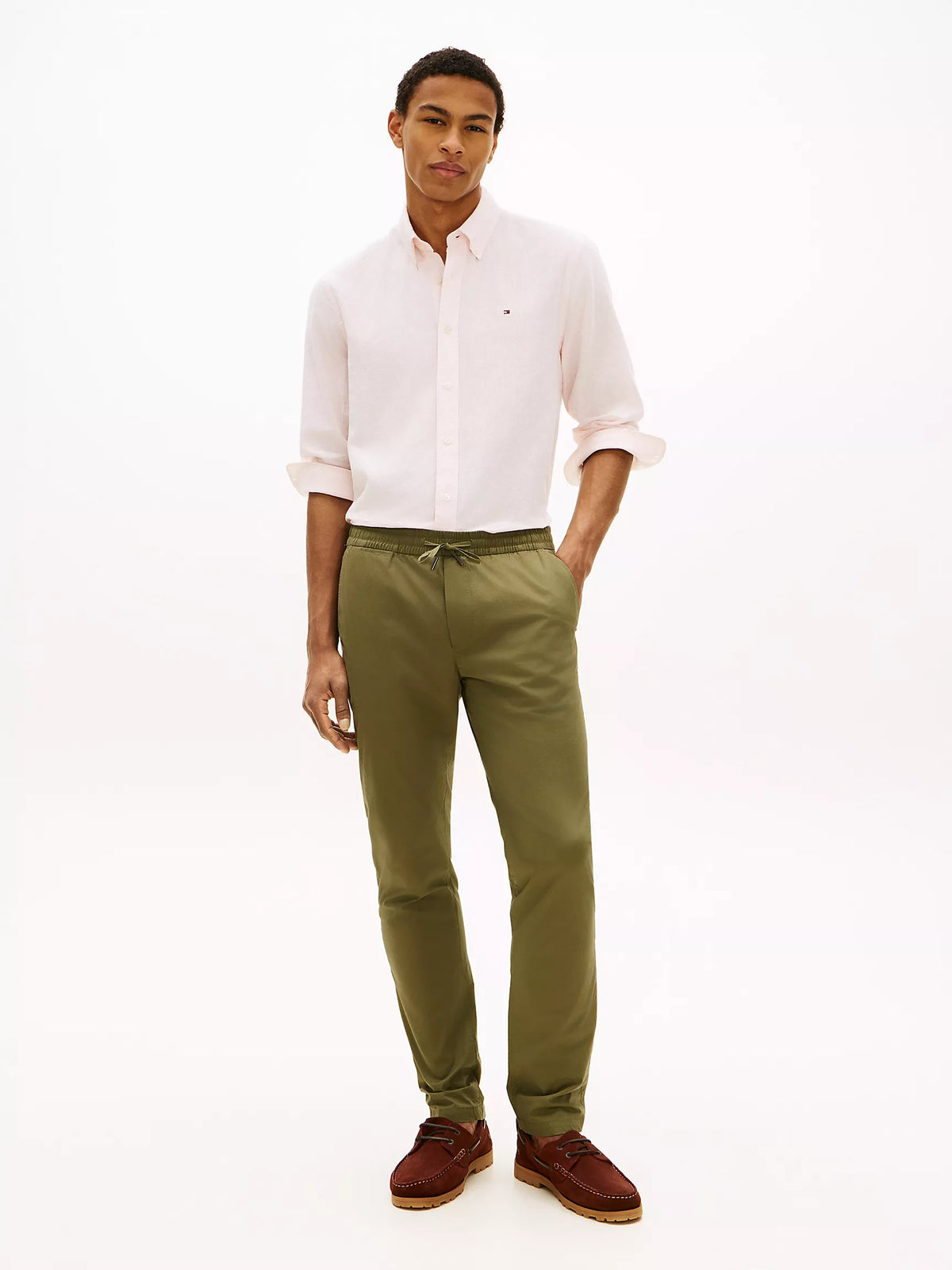 Tommy Hilfiger - Pink Shade Regular Fit Striped Linen-Blend Shirt