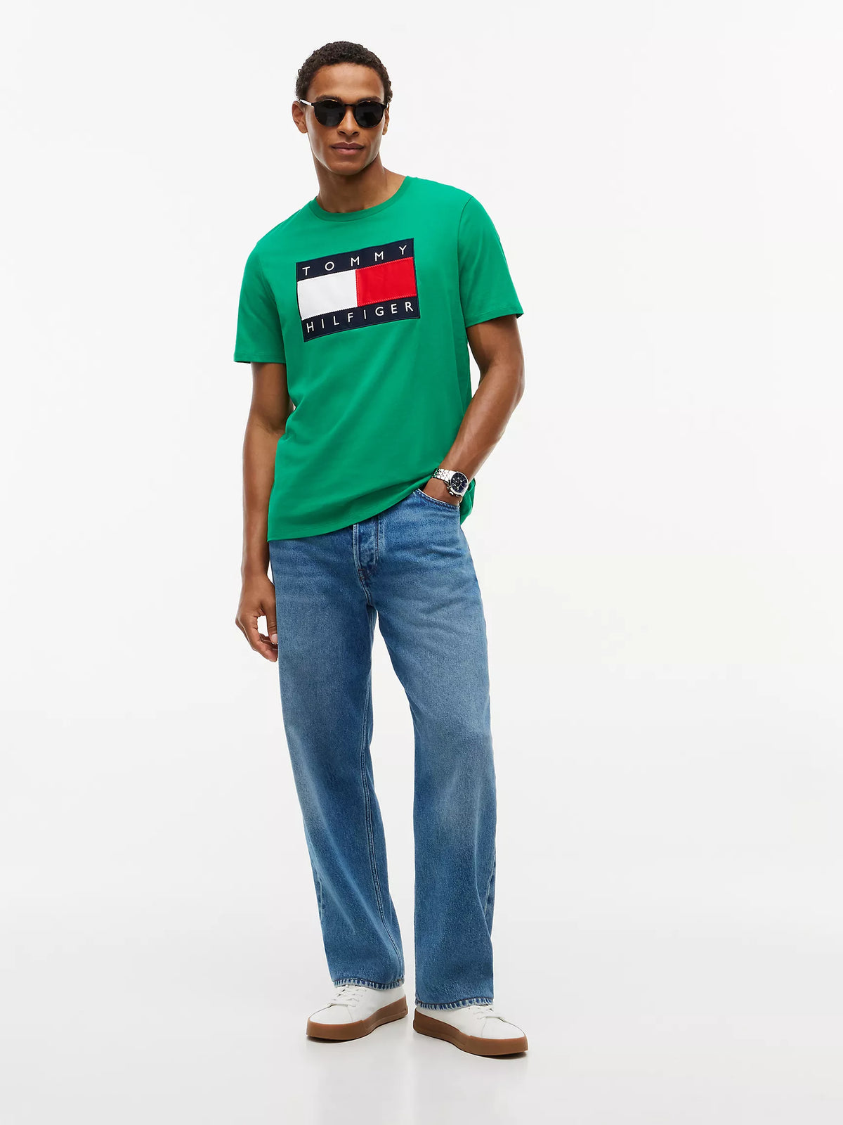 Hilfiger Big Flag Logo T-Shirt Olympic Green