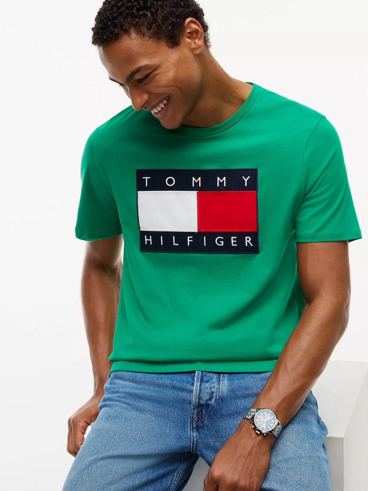 Hilfiger Big Flag Logo T-Shirt Olympic Green