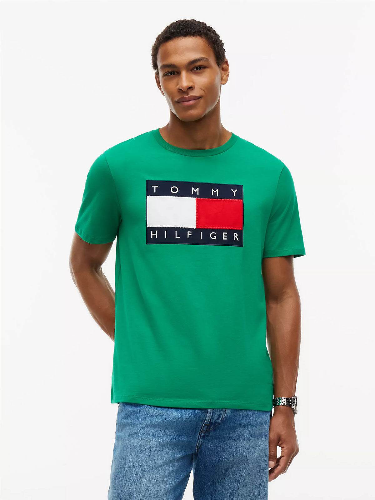 Hilfiger Big Flag Logo T-Shirt Olympic Green