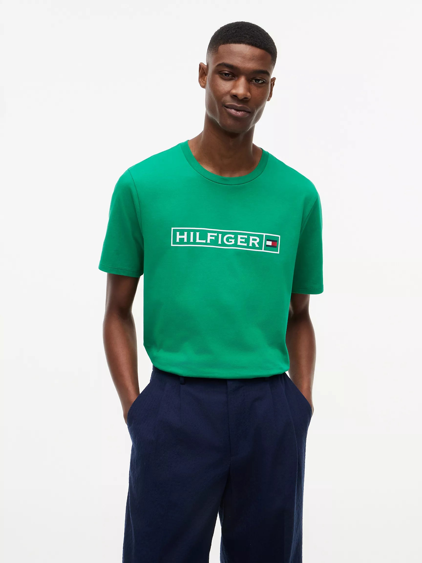 Hilfiger Box Logo T-Shirt Olympic Green