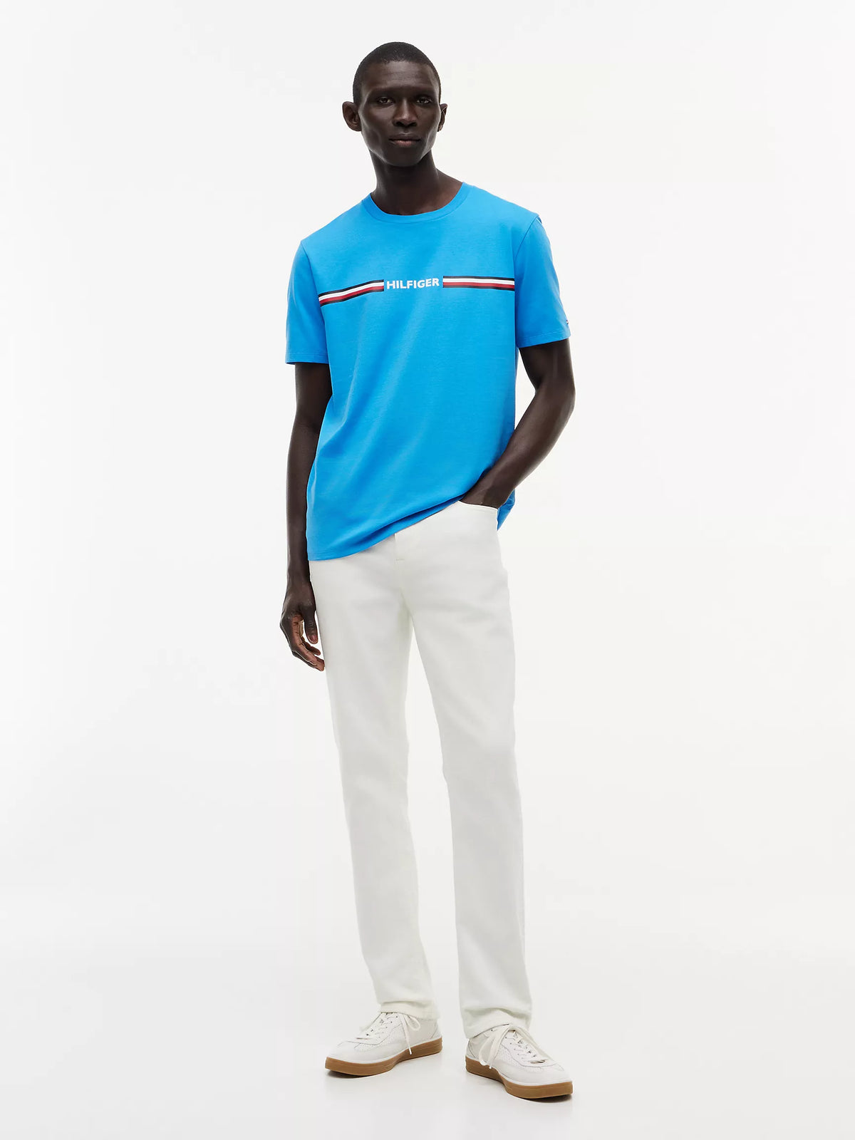 Hilfiger Signature Stripe Logo T-Shirt Deep Sky Blue