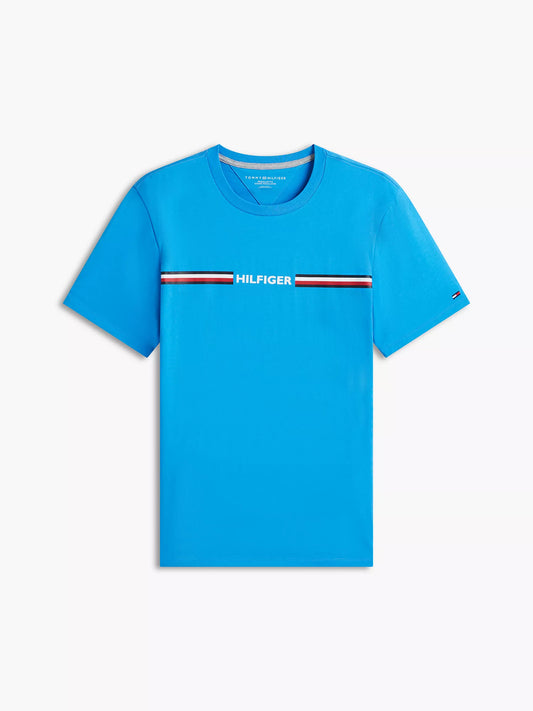 Hilfiger Signature Stripe Logo T-Shirt Deep Sky Blue