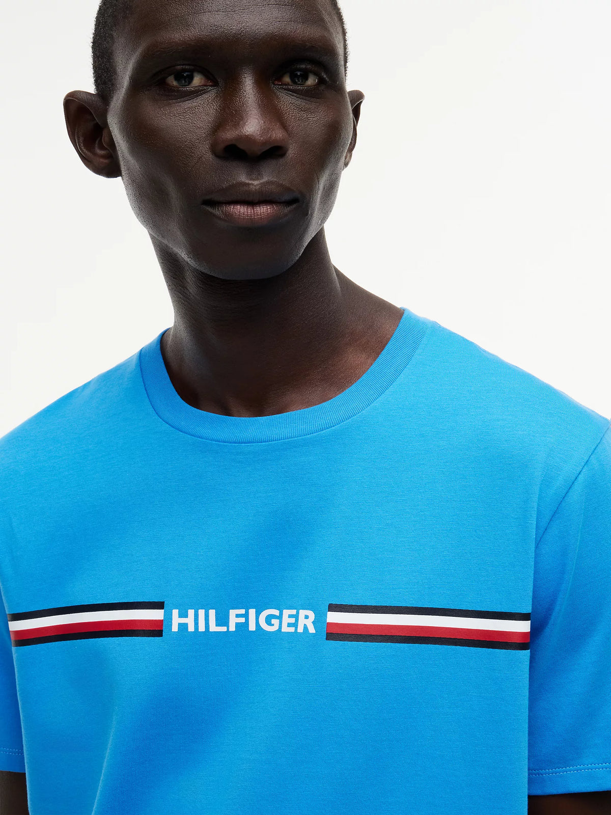 Hilfiger Signature Stripe Logo T-Shirt Deep Sky Blue