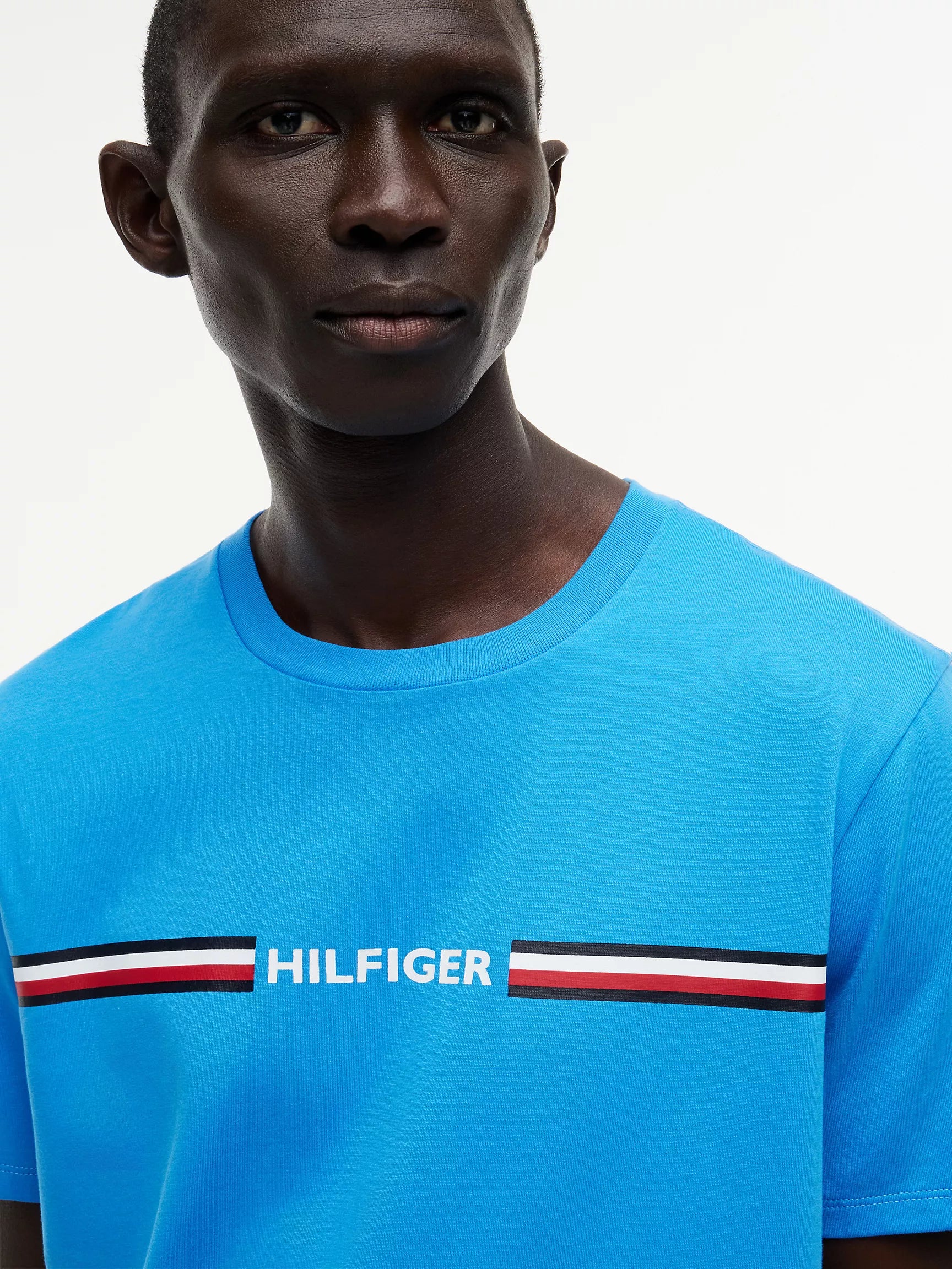 Hilfiger Signature Stripe Logo T-Shirt Deep Sky Blue
