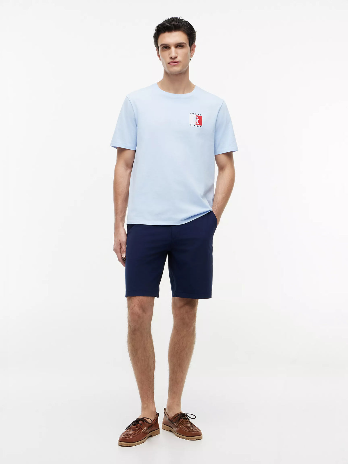 Two-Tone Flag Logo T-Shirt Sweet Blue