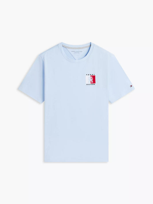Two-Tone Flag Logo T-Shirt Sweet Blue