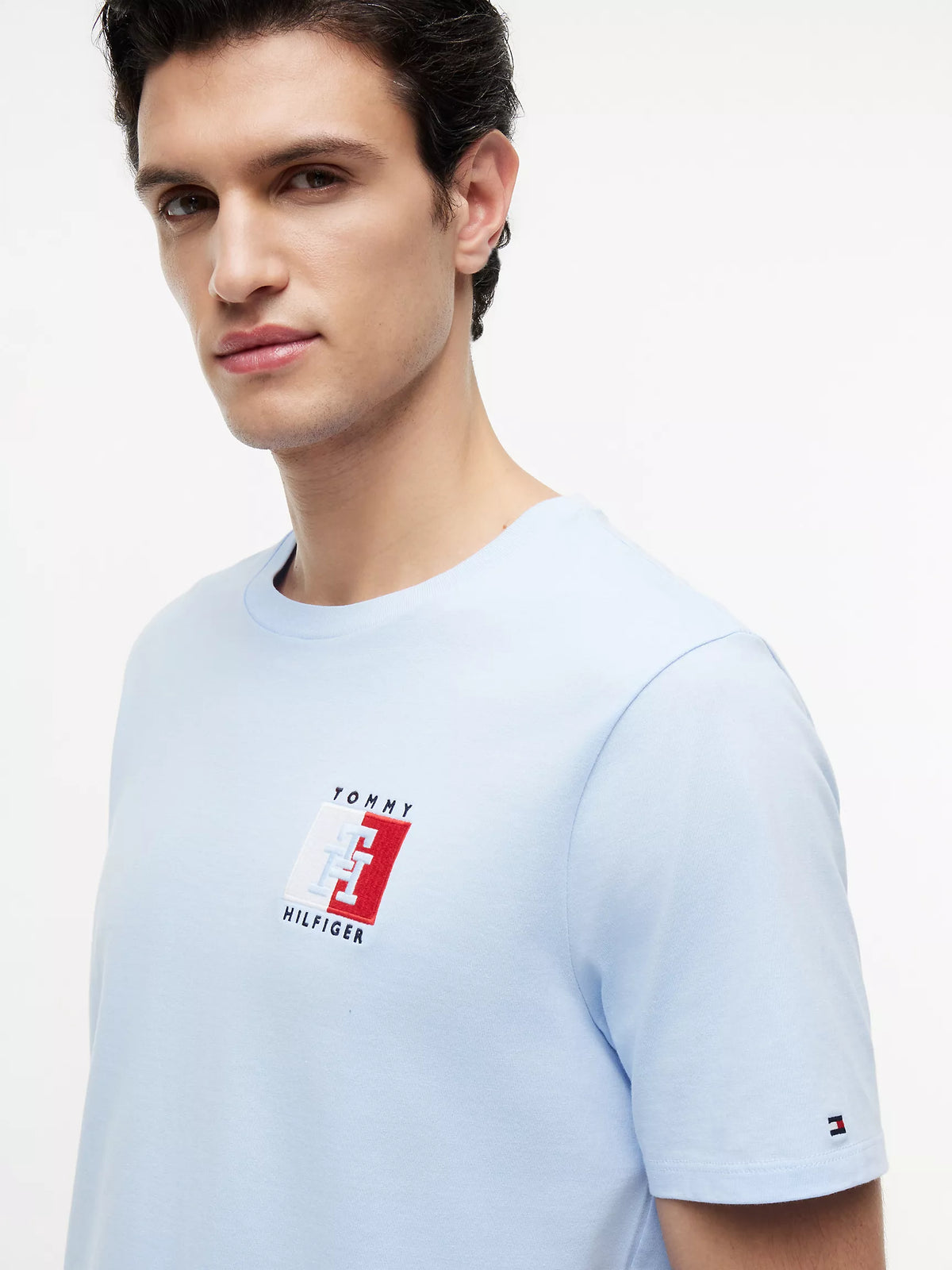 Two-Tone Flag Logo T-Shirt Sweet Blue