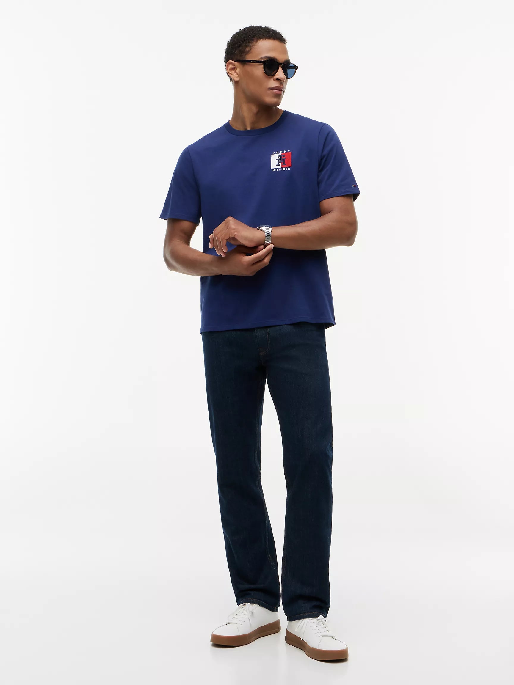 Two-Tone Flag Logo T-Shirt Navy