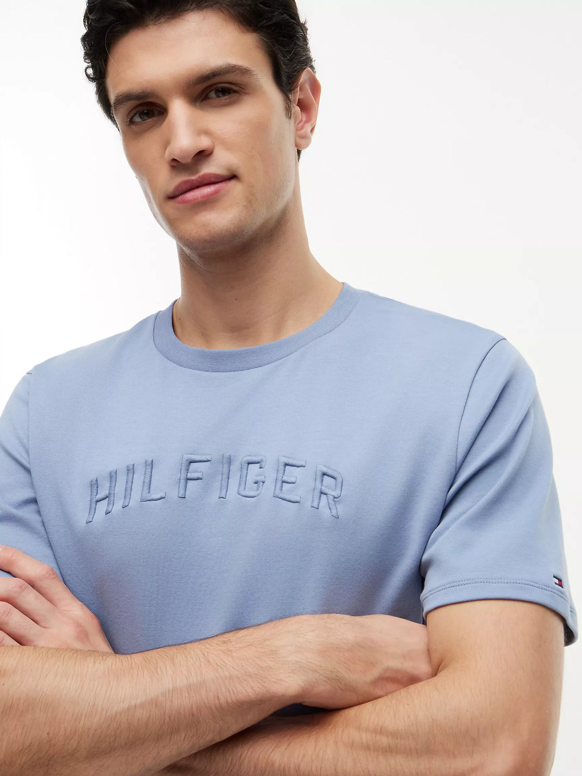 Hilfiger Embroidered Arch Logo T-Shirt Brisk Blue