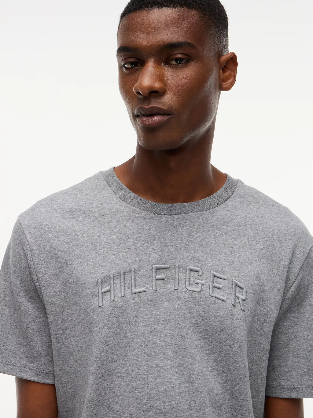 Hilfiger Embroidered Arch Logo T-Shirt B25 Grey Heather