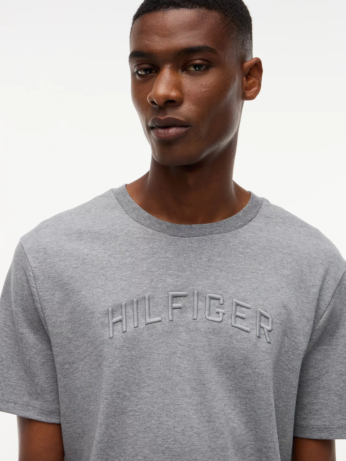 Hilfiger Embroidered Arch Logo T-Shirt B25 Grey Heather
