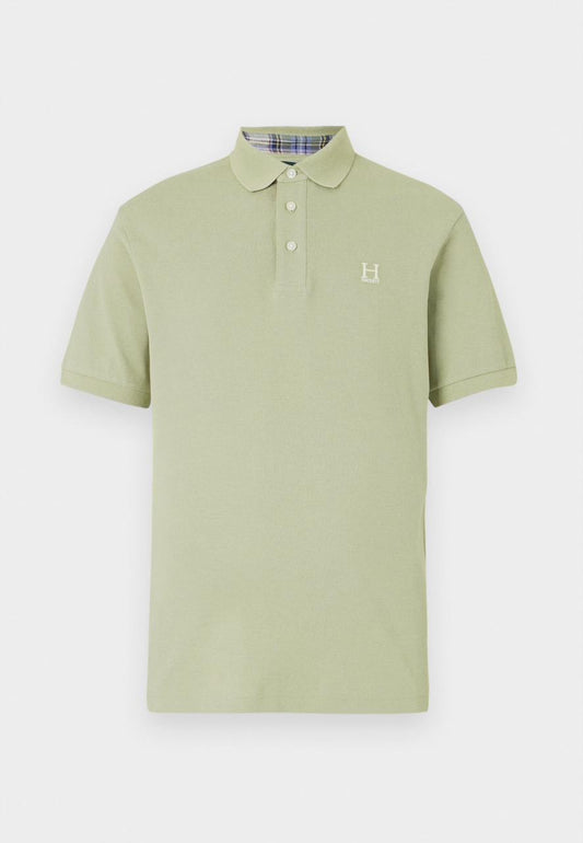 Hackett London HERITAGE MADRAS TRIM - Polo shirt - sage green