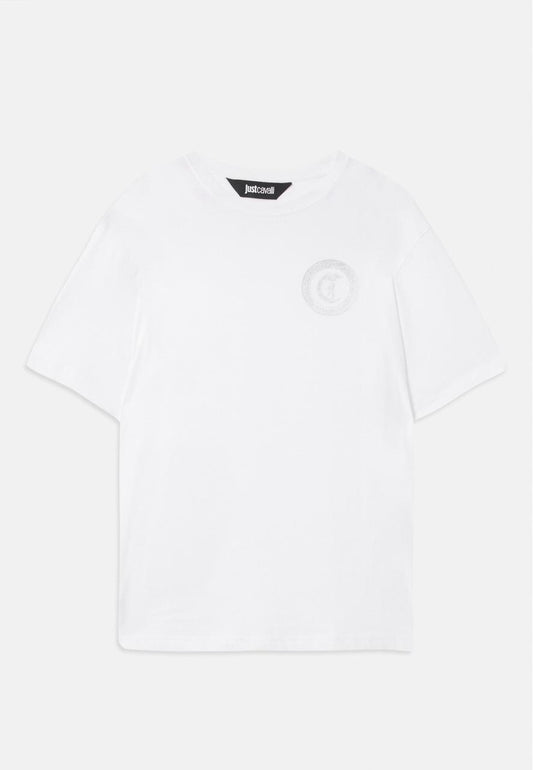 Just Cavalli SMALL ROUND SNAKE - Basic T-shirt - white