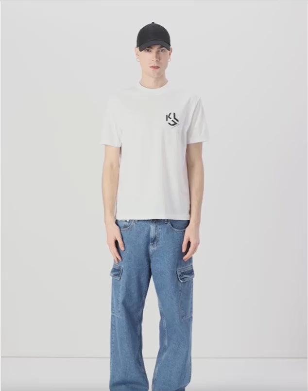 Karl Lagerfeld Jeans MONOGRAM - Print T-shirt - white