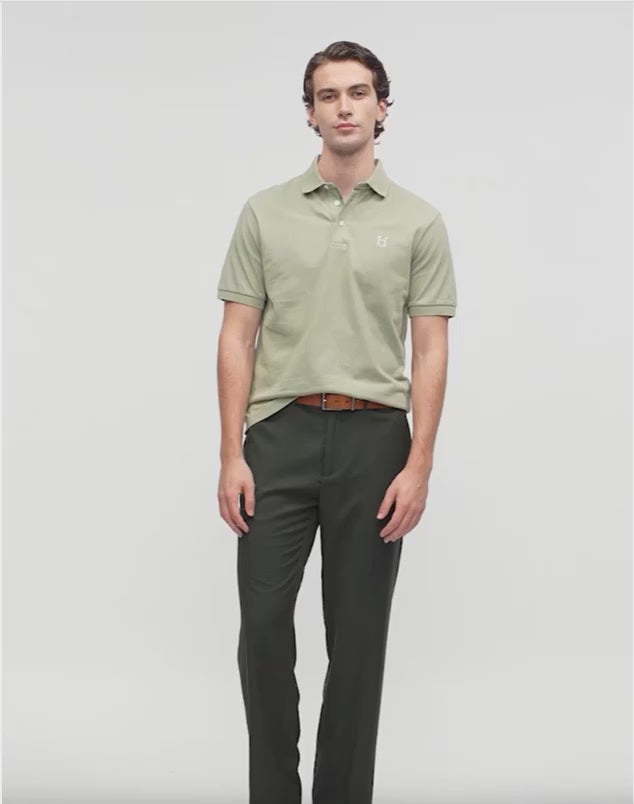 Hackett London HERITAGE MADRAS TRIM - Polo shirt - sage green